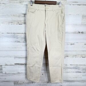 Chaps Petite‎ Tan Straight Leg Stretch Waist Ankle Pants Size 8P Womens